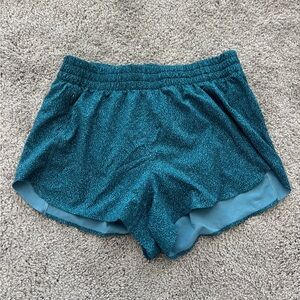 Athleta Teal Patterned Athletic Shorts